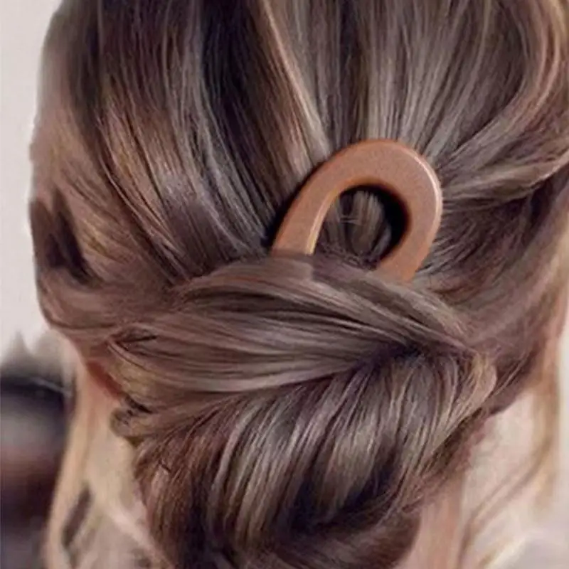 39BD Alte Holz Haarnadel Für Frauen U Form Haar Sanfte Haar Brötchen Halter – Detail 7
