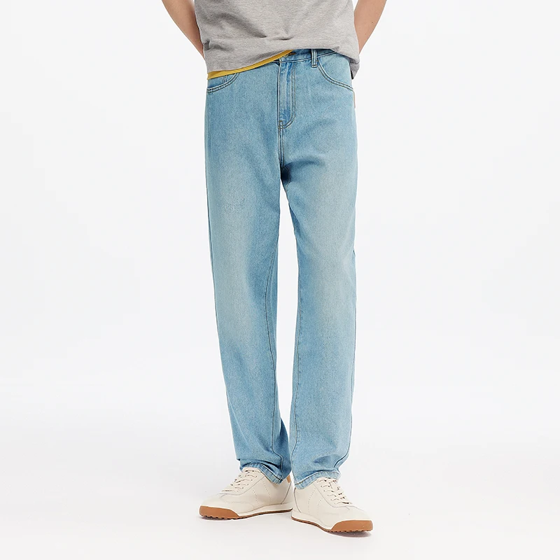 Semir Jeans hombres Retro desgastado lavado sensación fresca pantalones cónicos 2025 nuevos pantalones largos de verano clásico versátil para ropa Casual