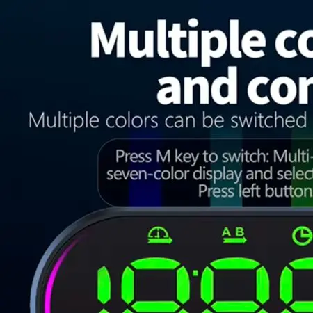 Digital Head Up Display HUD for Car GPS Speed Compass Showing Speed Times Distance Count Direction and Auto Brightness
