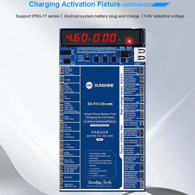 SUNSHINE SS-916 Ultra-Ladeaktivierungsvorrichtung, 5–9 V, adaptive Spannungsunterstützung für IP6G-IP17- und Android-Modelle – Detail 2