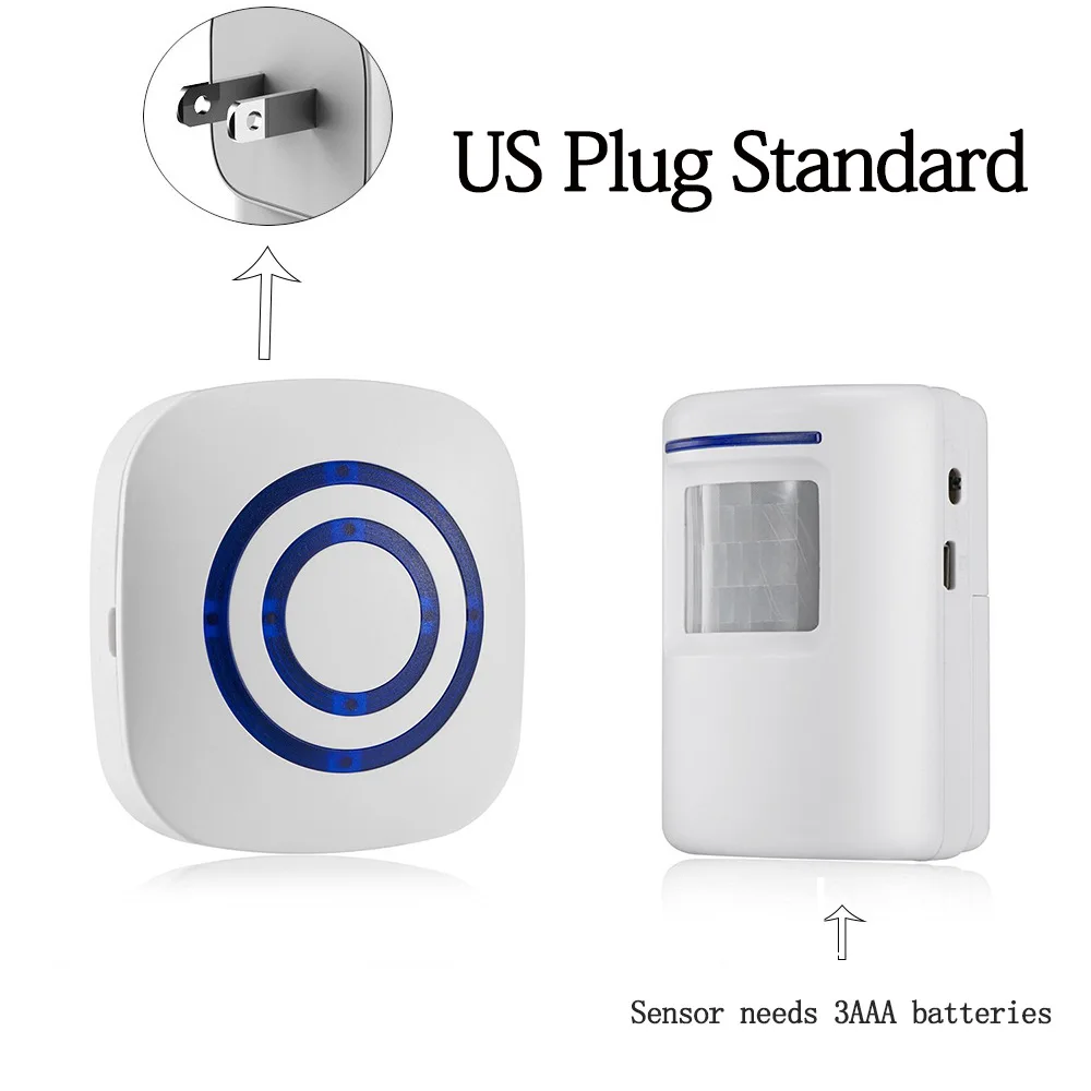 Wireless Infrared Human Body Induction Doorbell Greeter Smart Home Ding Dong Split Electronic Alarm