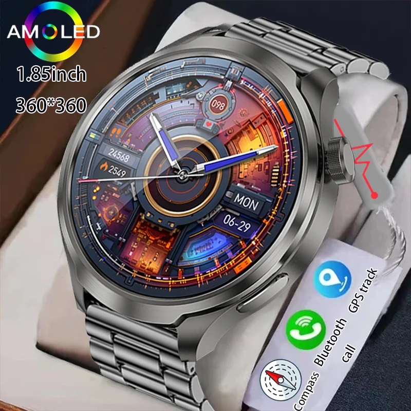 Men's new 1.85-inch full-screen touch GPS Motion track 410Mah large battery Bluetooth Talk NFC access unlock women's smartwatch