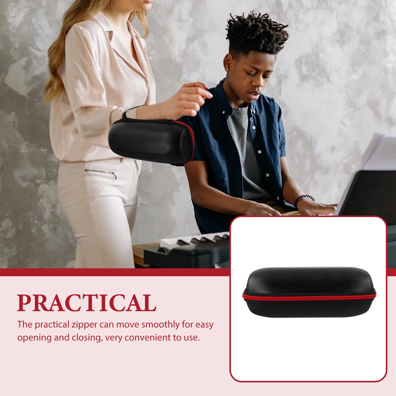 

Speaker Bag EVA Protective Case Storage Pouch for Wireless Mic Shockproof Speaker Carrying Accessories Bag