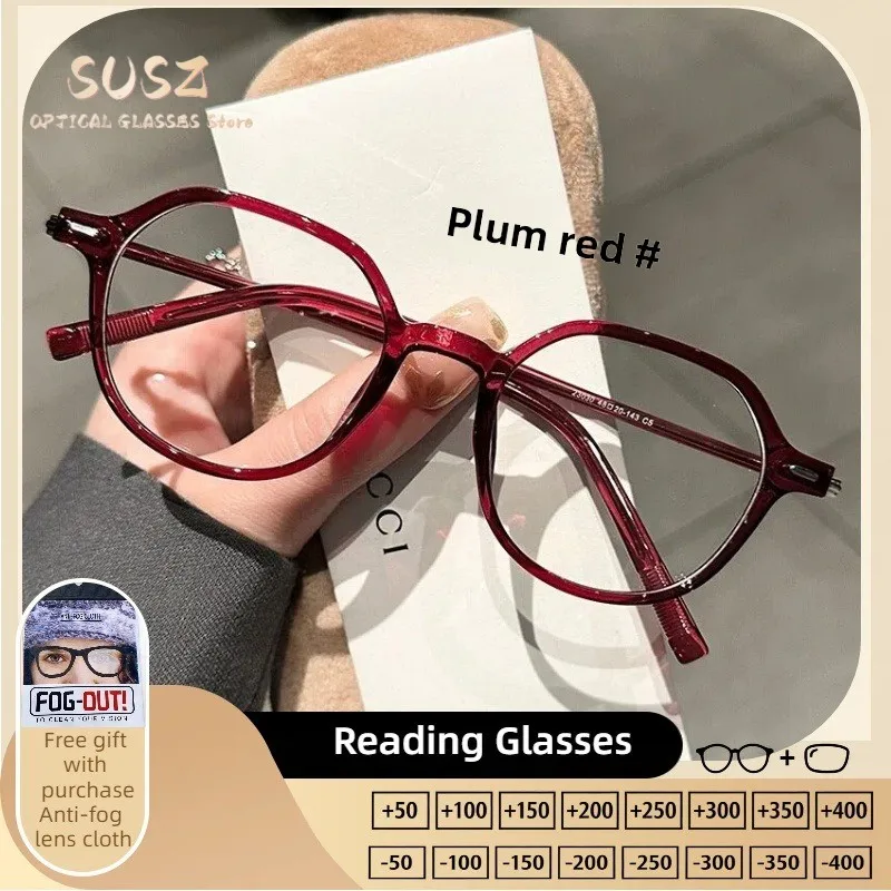 

SUSZ Classic Oval Women's Photochromic Glasses with Prescription Lenses for Myopia Anti Blue Light Progressive Reading Eyewear