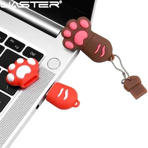 Jaster-Cute Cat Claw USB Ổ đĩa flash, thanh nhớ của phim hoạt hình, silicon màu hồng, lưu trữ bên ngoài, quà tặng sáng tạo, 16GB, 32GB, 64GB 12 Drive nhân vật bán hàng chính - 3