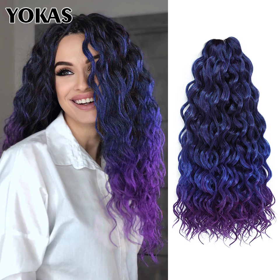 

Synthetic Crochet Hair Extensions Braiding Hair Hawaii Curl For White Women 18 24 Inch Ocean Wave Afro Curl Hair For Afro Girl