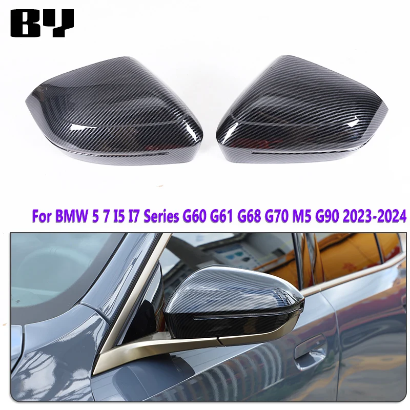 

Для BMW 5 7 I5 I7 серии G60 G61 G68 G70 M5 G90 2023-2024 АБС углеродное волокно стильная внешняя зеркальная крышка внешние аксессуары