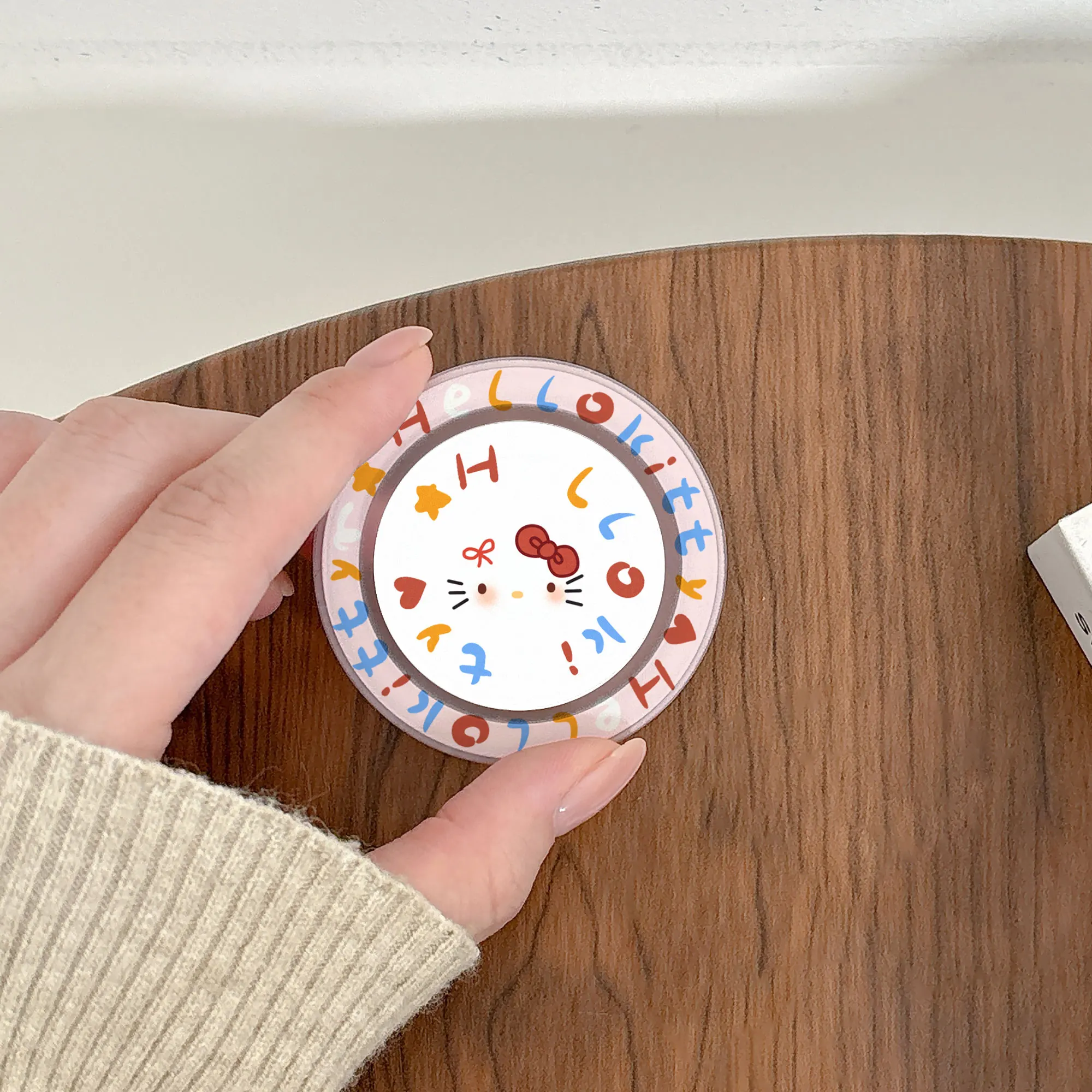 

New Hello Kitty Magnetic Phone Griptok Grip Tok Stand For iPhone For Magsafe Foldable Wireless Charging Case Holder