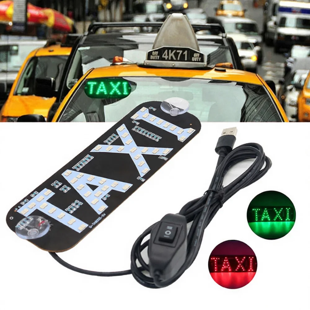 Taxi Roof Sign Light LED Indicator Lamp For Rideshare Drivers 12V Car Taxi Cab Top Signage With Switch Bright Lighting