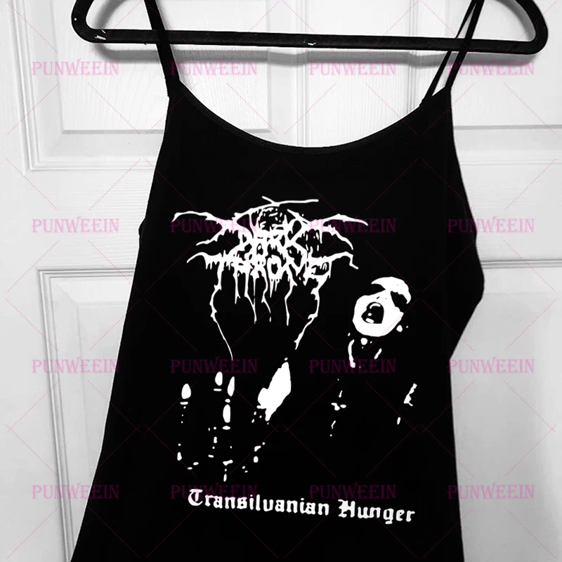 Transylvanian Hunger Vintage Y2k 90s Slim Top Harajuku Goth Graphic Rock Hip Hop Sleeveless Streetwear Dark Throne Punk Tank Top