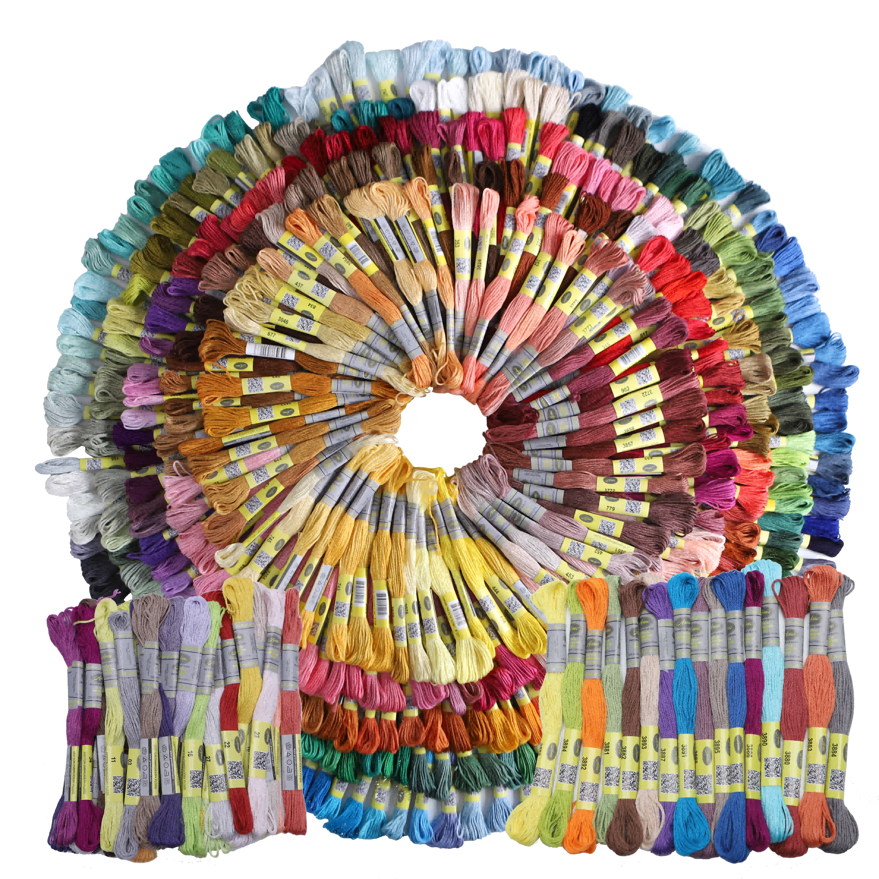 Full DMC Color Range Double Mercerized Singed egiziano fibra lunga cotone ricamo filo filo punto croce 447 + nuovo 16 + 35