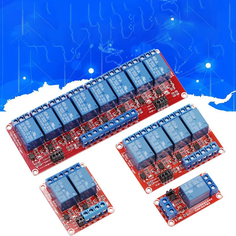 

1/2/4/8-way 5V12V24V relay module with optocoupler isolation supports high-level trigger expansion board