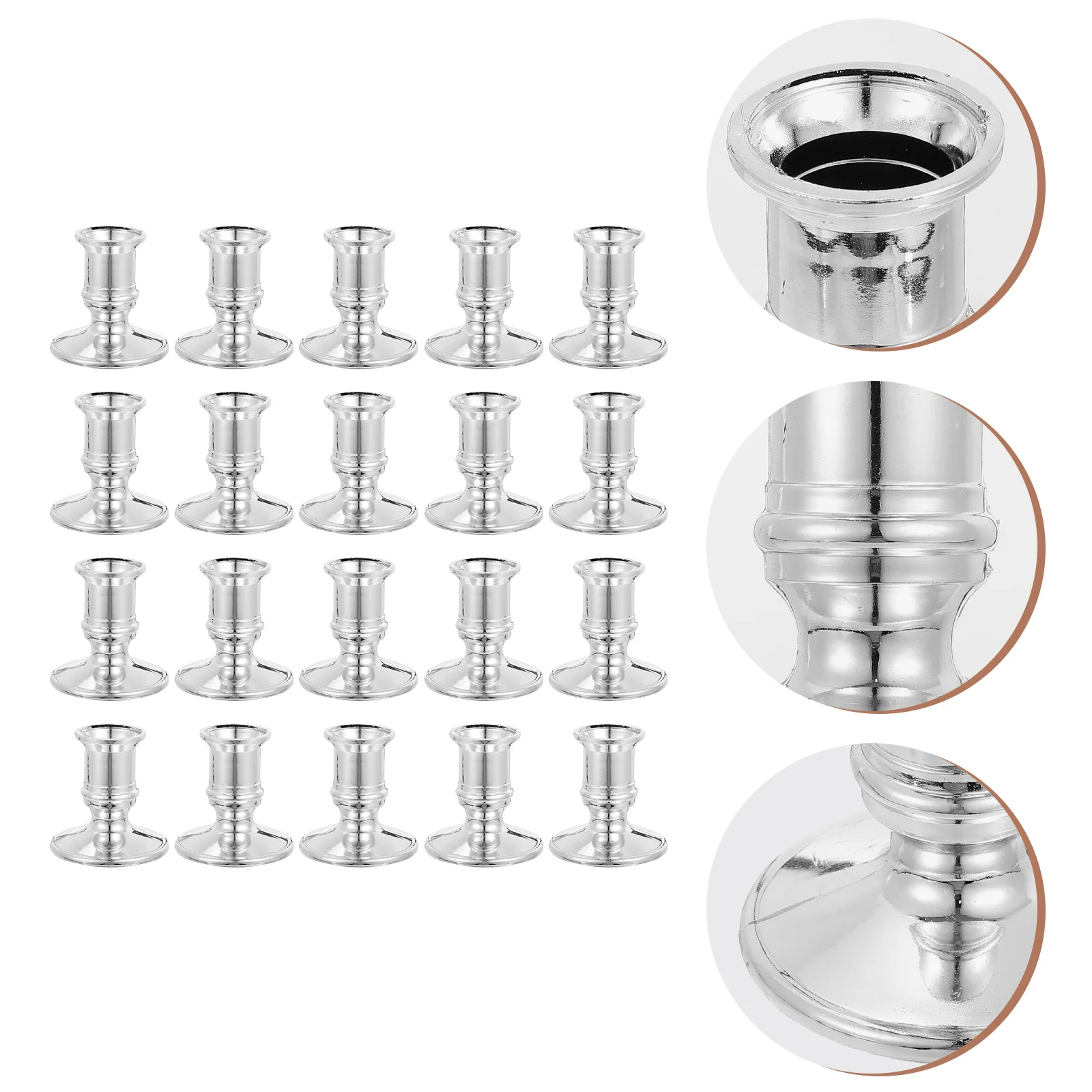 20 Pcs Electronic Base Candlestick Holders Taper Vintage Decor Tapered Candleholders for Candlesticks Wedding