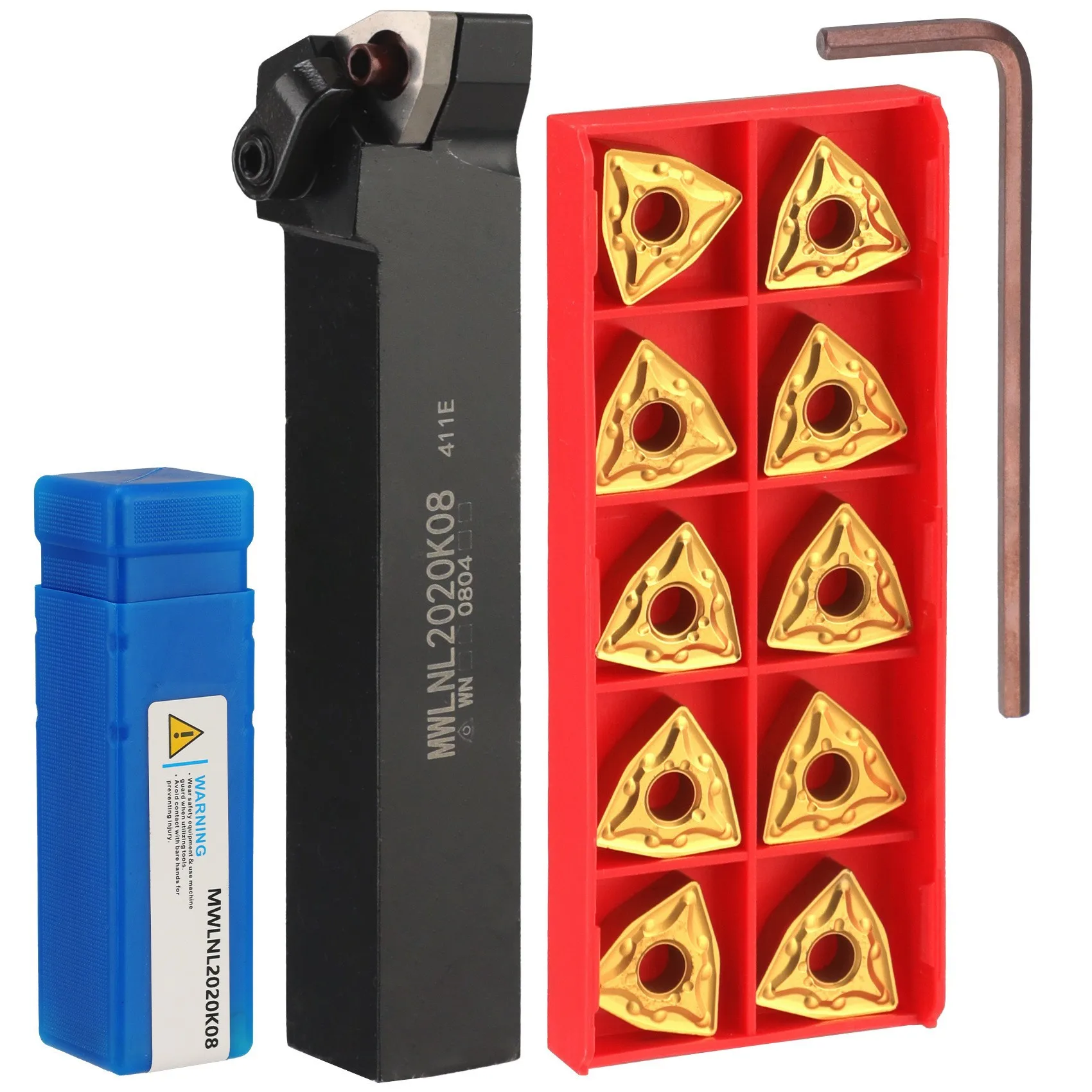 

CNC Turning Lathe Tool Holder External Turning Tool MWLNR2020K08+10pcs WNMG080404CNC tool