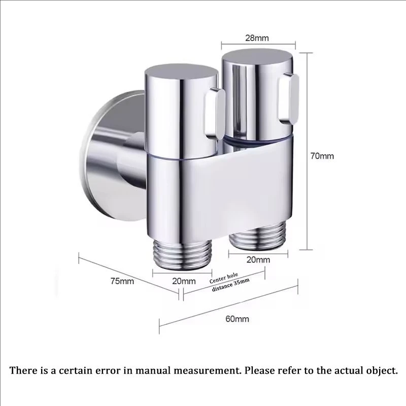 Neues Winkelventil aus Zinklegierung zur Wandmontage, WC-Bidet-Sprühgerät-Set, 1 in 2 Out, Wasserreinigungssprühgerät für Badezimmer-WC-Zubehör