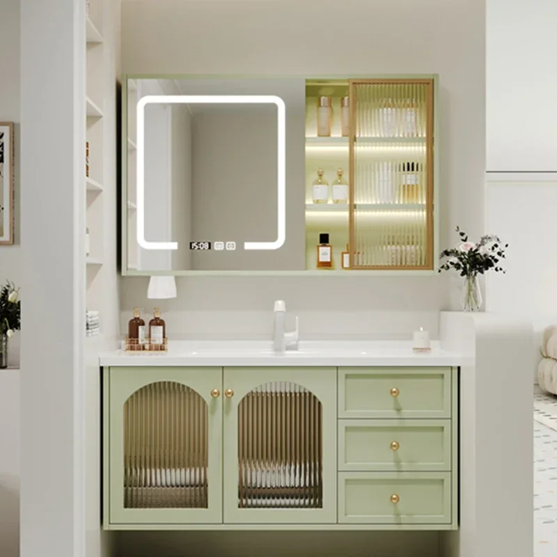 Extraction Hole Vanity Mirror Bathroom Cabinets Smart Light Home Furniture Sanitation Bathroom Cabinets Luxury Miroir De Salle