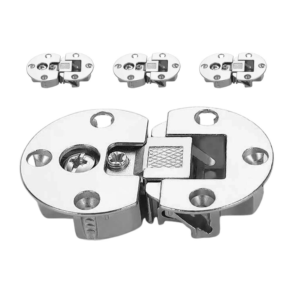 

4pcs 90 Degree Adjustable Hidden Door Hinge Flush Mount Drop Down For Kitchen Cupboard Table Space Saving Silver Inset Metal