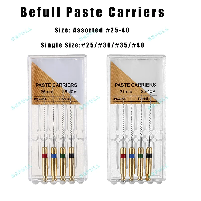 

Befull 4pcs/Box 21/25mm Dental Lentulo Paste Carriers Endodontic Reamers Drill Burs Endo Files Dentist Materials Instrument