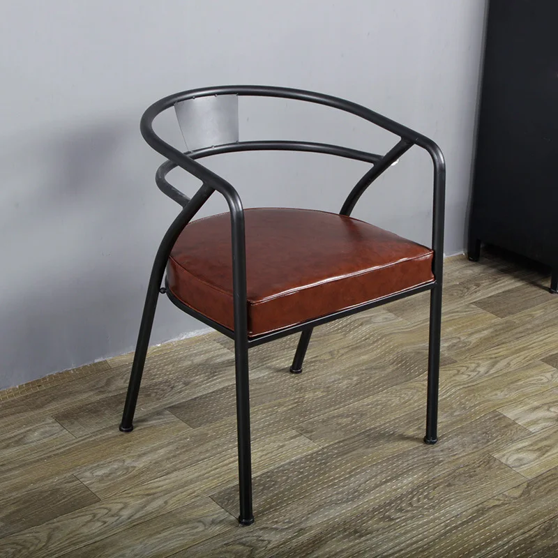 

American retro dessert restaurant dining chair, hotel solid wood upholstered leisure
