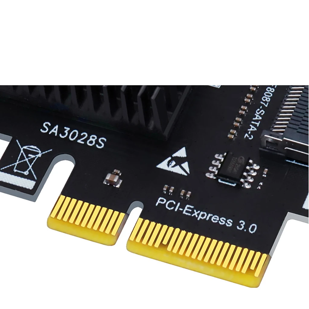 Imagem -02 - Pcie x4 para Sff8087 Mini Sas Porta Sata 3.0 para Controlador Pcie3.0 Sff 8087 Sff8087 Sata3 Asm1166 Chip Adaptador Placa de Expansão