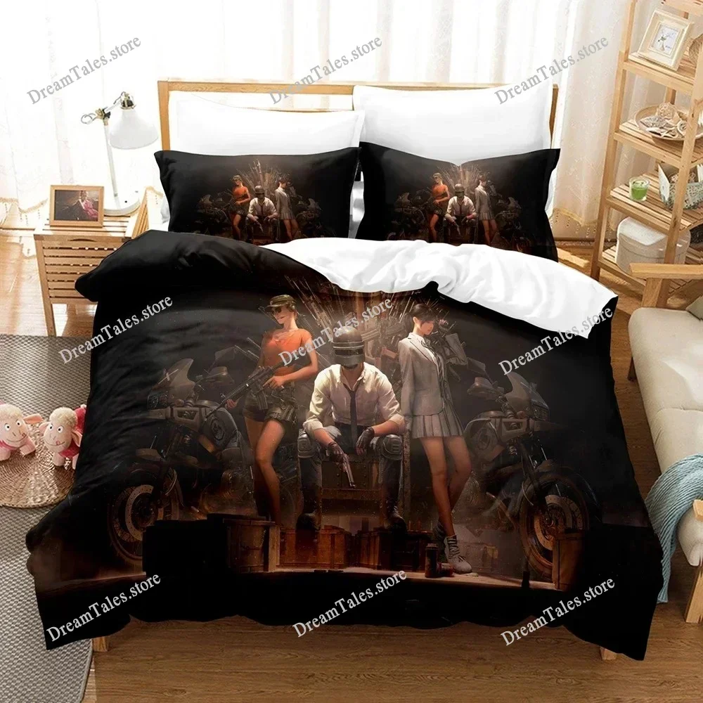 Game Battlegrounds PUBG Bedding Set Boys Girls Twin Queen Size Duvet Cover Pillowcase Bed Kids Adult Home Textileextile741