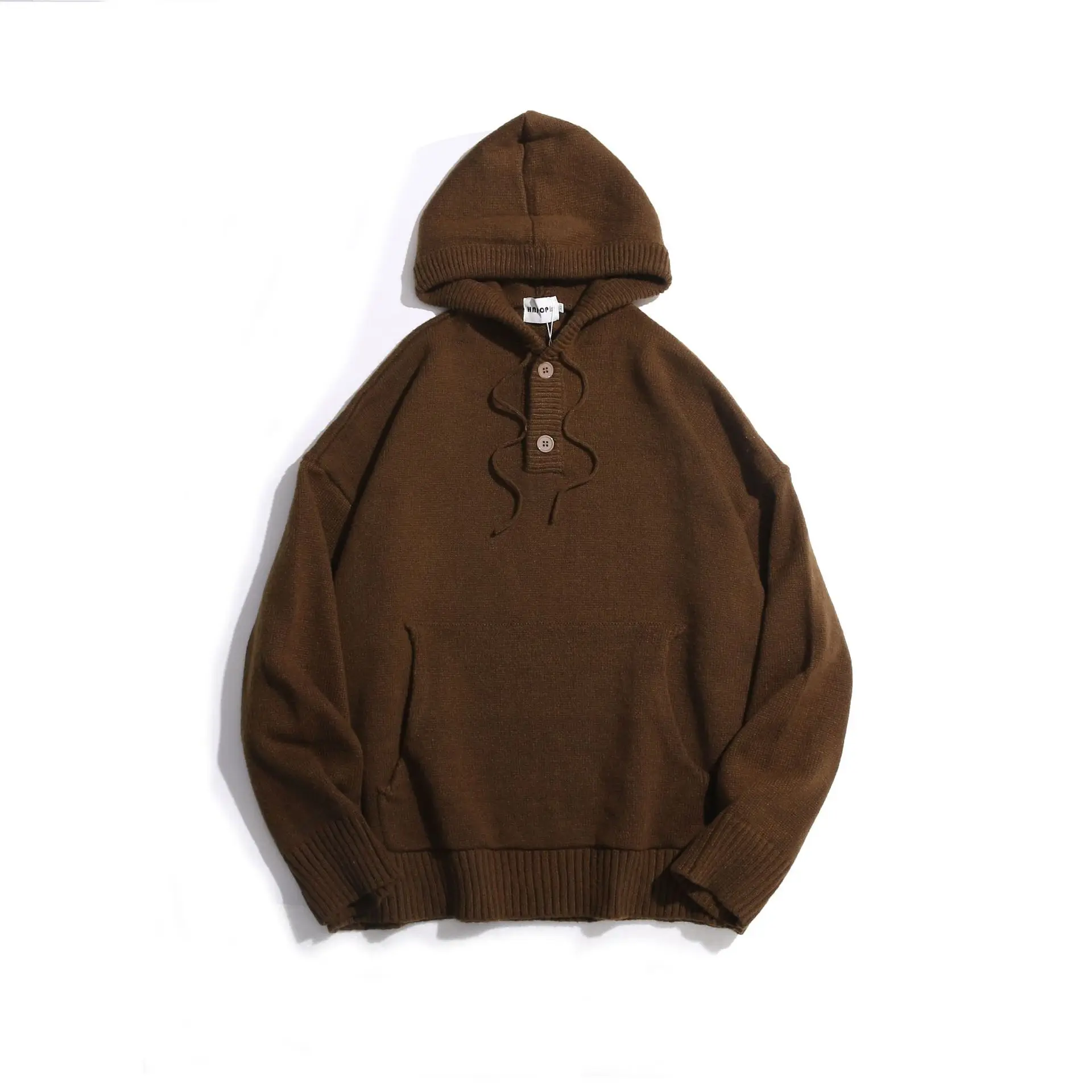 2024 Retro Japanese Autumn/Winter Hooded Loose Knitted Sweater