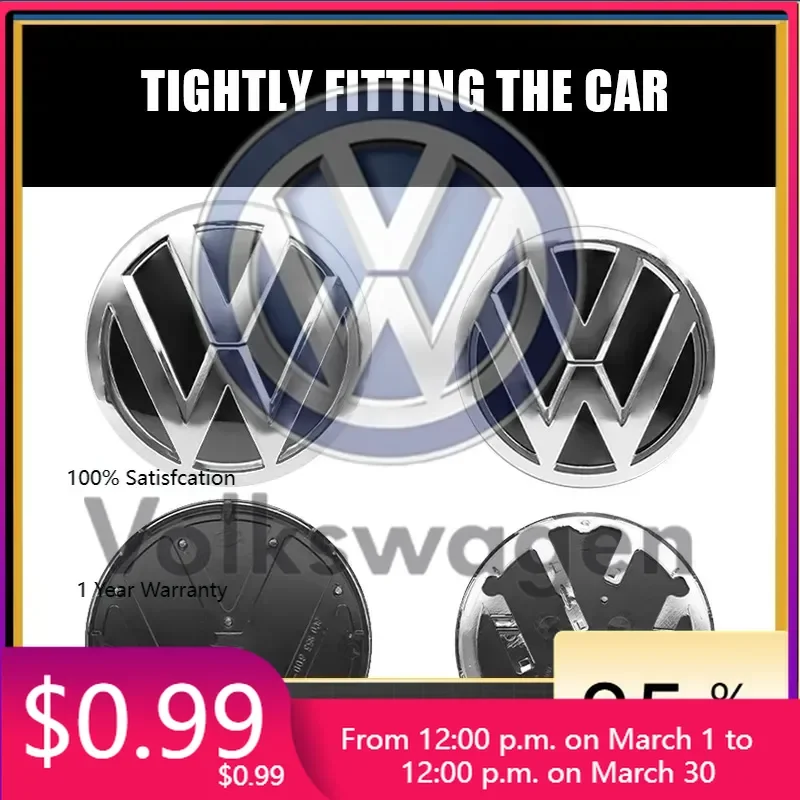 

Новые 2 шт. декоративные эмблемы-логотипы для передней решетки и задней крышки багажника VW Volkswagen (для моделей Pol)
