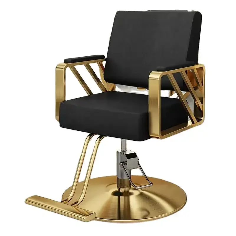 

Professional synthetic leather and metal barber chair with adjustable height and hydraulic pump