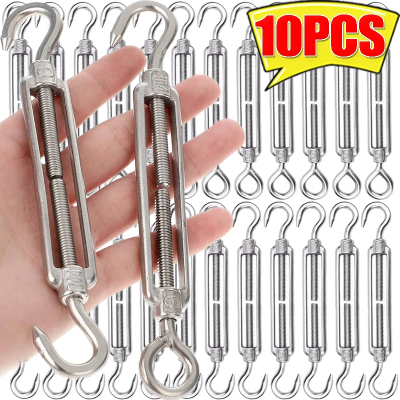 10/1PCS Gancio in acciaio inossidabile e tenditori per occhiello Tensione regolabile della fune metallica Tipo OC Tenditore per sartiame Tenditore per giardino a vela