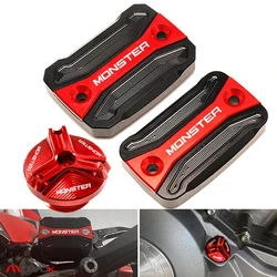 For Ducati Monster 821 796 795 696 695 Motorcycle Accessories Front Clutch Brake Fluid Reservoir Cap oil filler Cover MONSTER