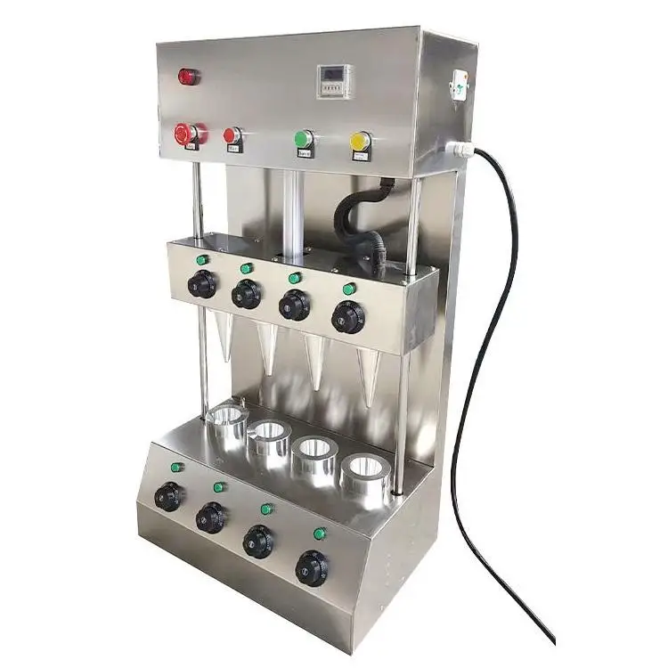 Best Price Ice Cream Cone Cup Maker Machine 4 Heads Pizza Cone Making Production Forming Machine