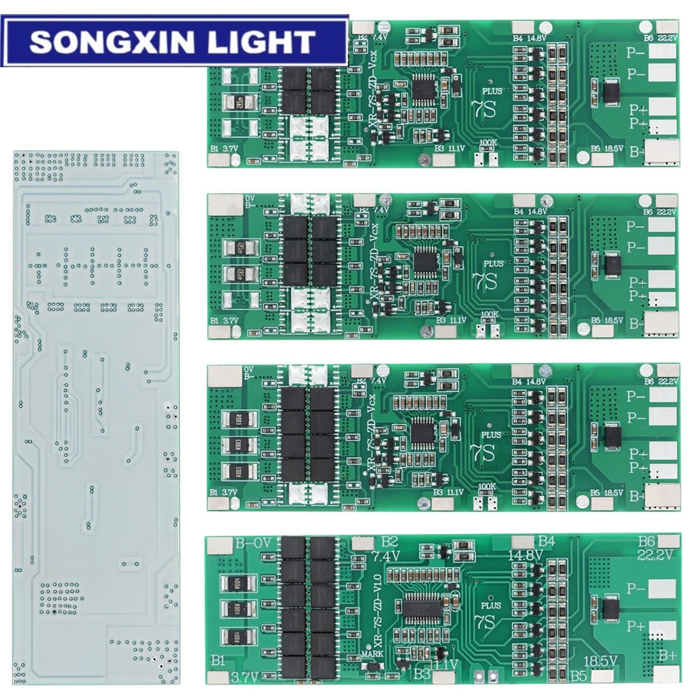 SAMIROB BMS 7S 24V 10A 15A 20A 30A Li-ion 18650 Battery Charge Board With Balance Function Short Circuit /Temperature Protection