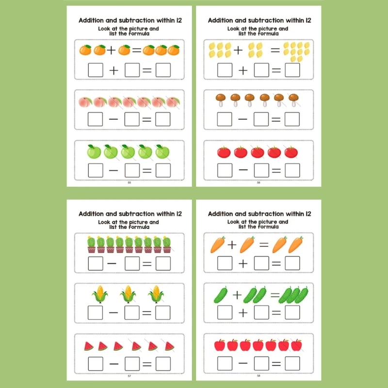 Sách bài tập toán vui nhộn dành cho việc học sớm Hoạt động tương tác Đồ chơi giáo dục bằng giấy dành cho lứa tuổi 3-6 Từng bước