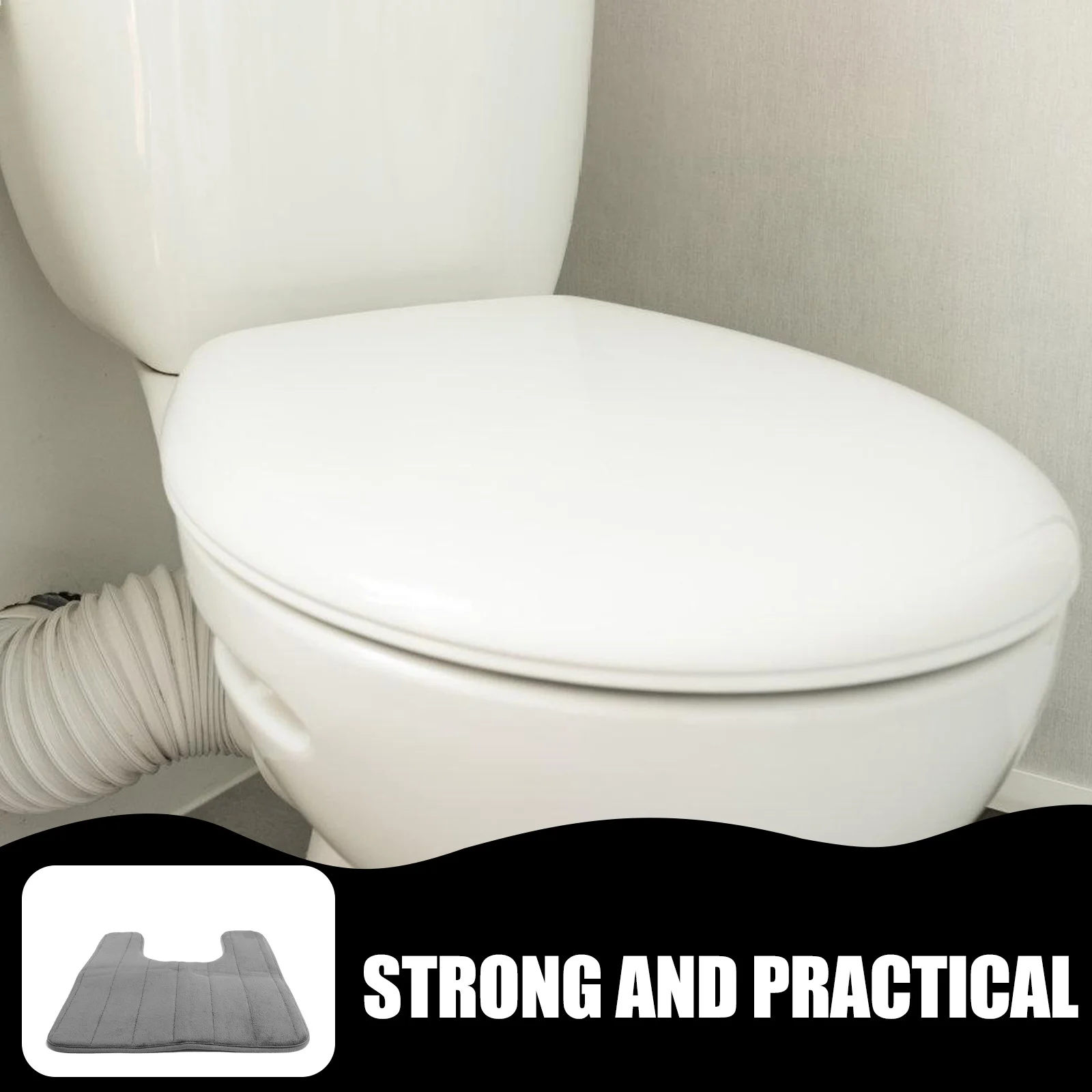 

Memory Closestool Floor Mat Dark Grey Non-Slip Bathroom Rug Soft Comfortable U Shape Toilet Pad Anti-Skid Bathroom Carpet