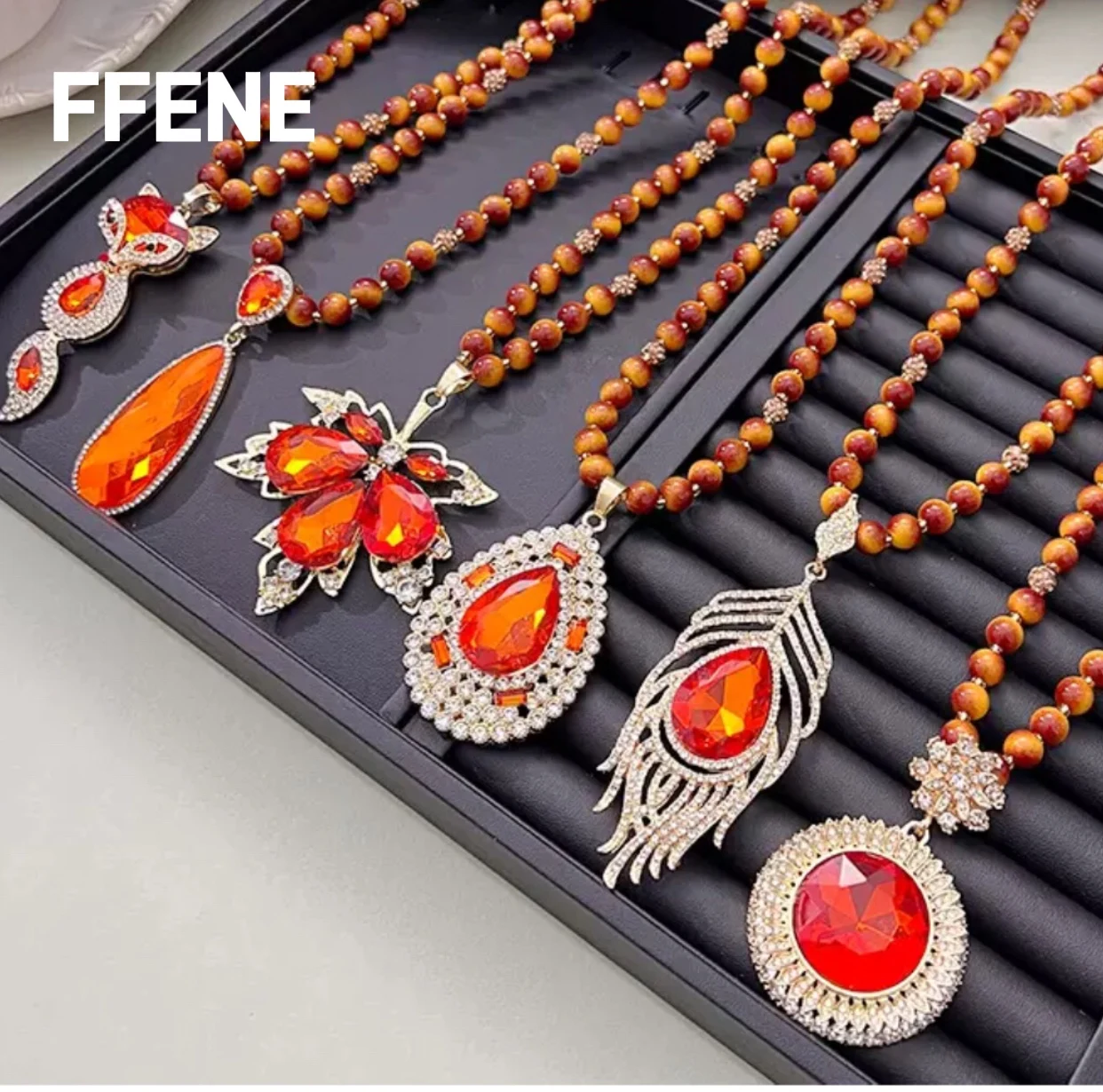 

[Versatile] New high-end tiger's eye stone light luxury necklace for women, long style, autumn and winter, high-end feeling