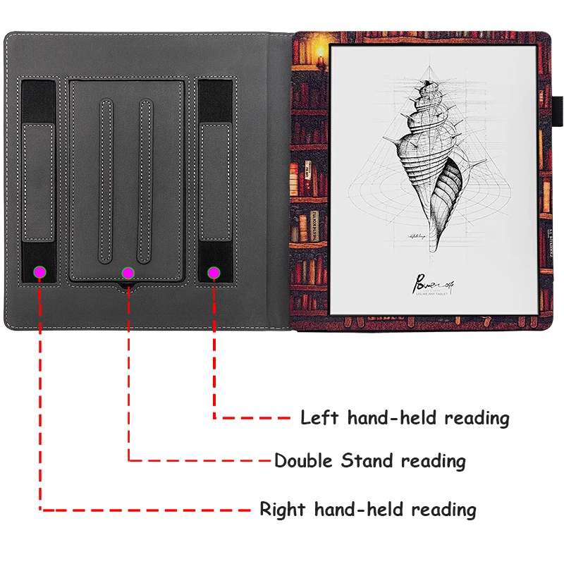 Estojo duplo para tablets, capa com alça de mão, suporte de caneta, Auto Sleep Wake, 10,3 polegadas, Boox Note Air 2 Plus, 2 Plus