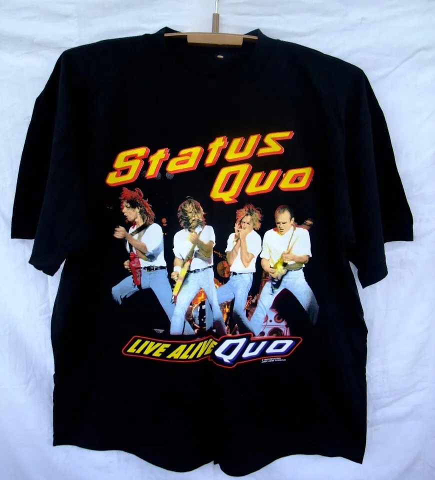 Status Quo Band Live ALIVE QUO 1992 Regalo para los fanáticos Camiseta unisex S-5XL BI04_276