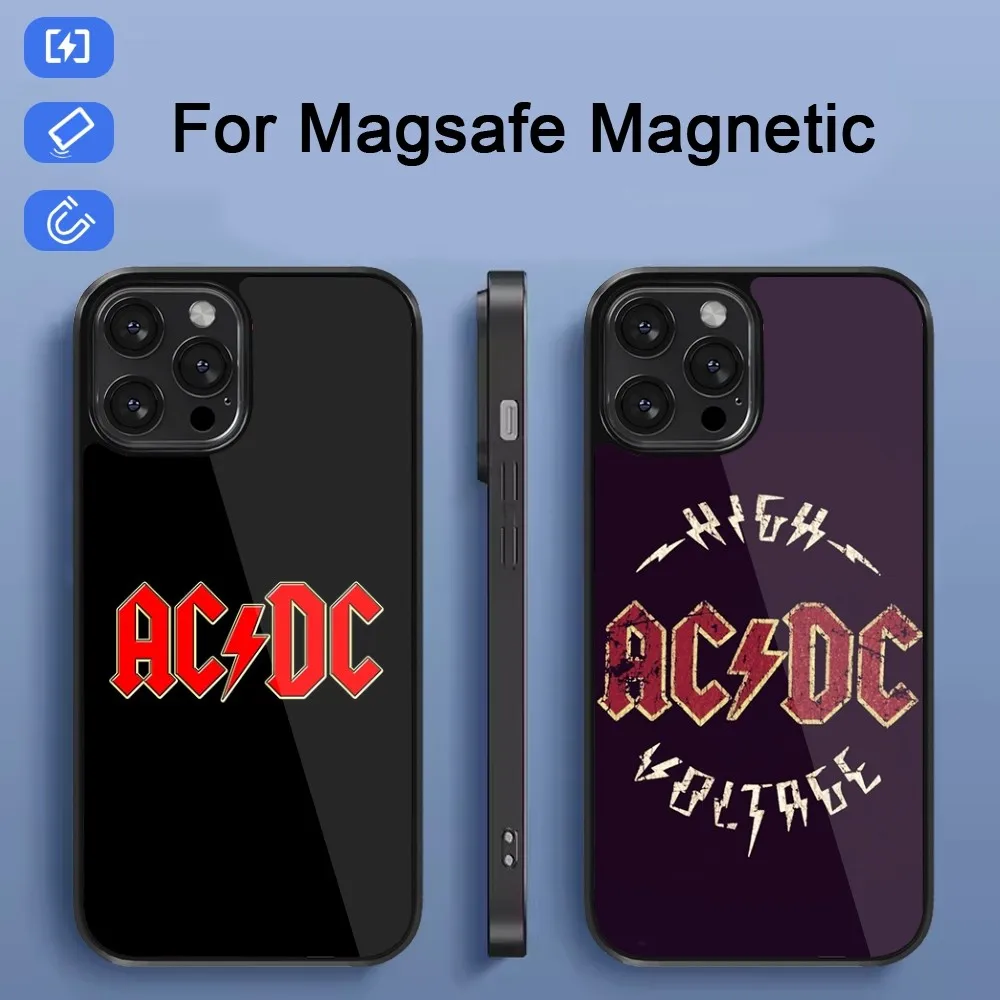 The Band A-ACDC Phone Case For iPhone 15 14 13 12 11 Pro Max Plus Mini Magsafe Magnetic Black Cover