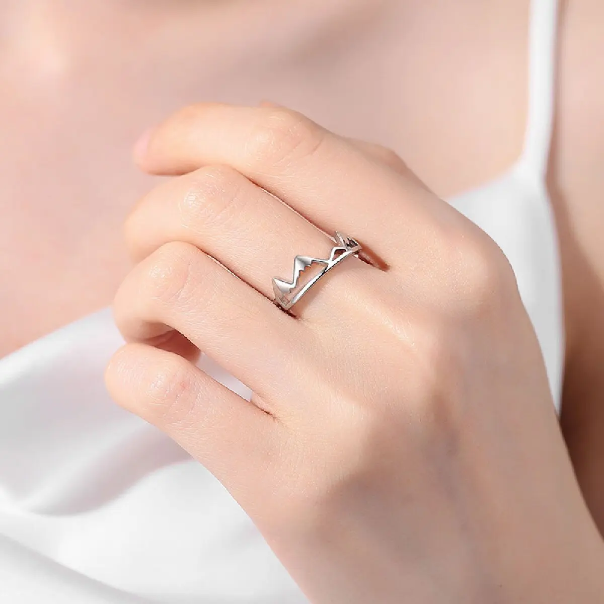 Customizable Mountain Rings Copper Adjustable Index Finger Ring for Women European Style Wholesale
