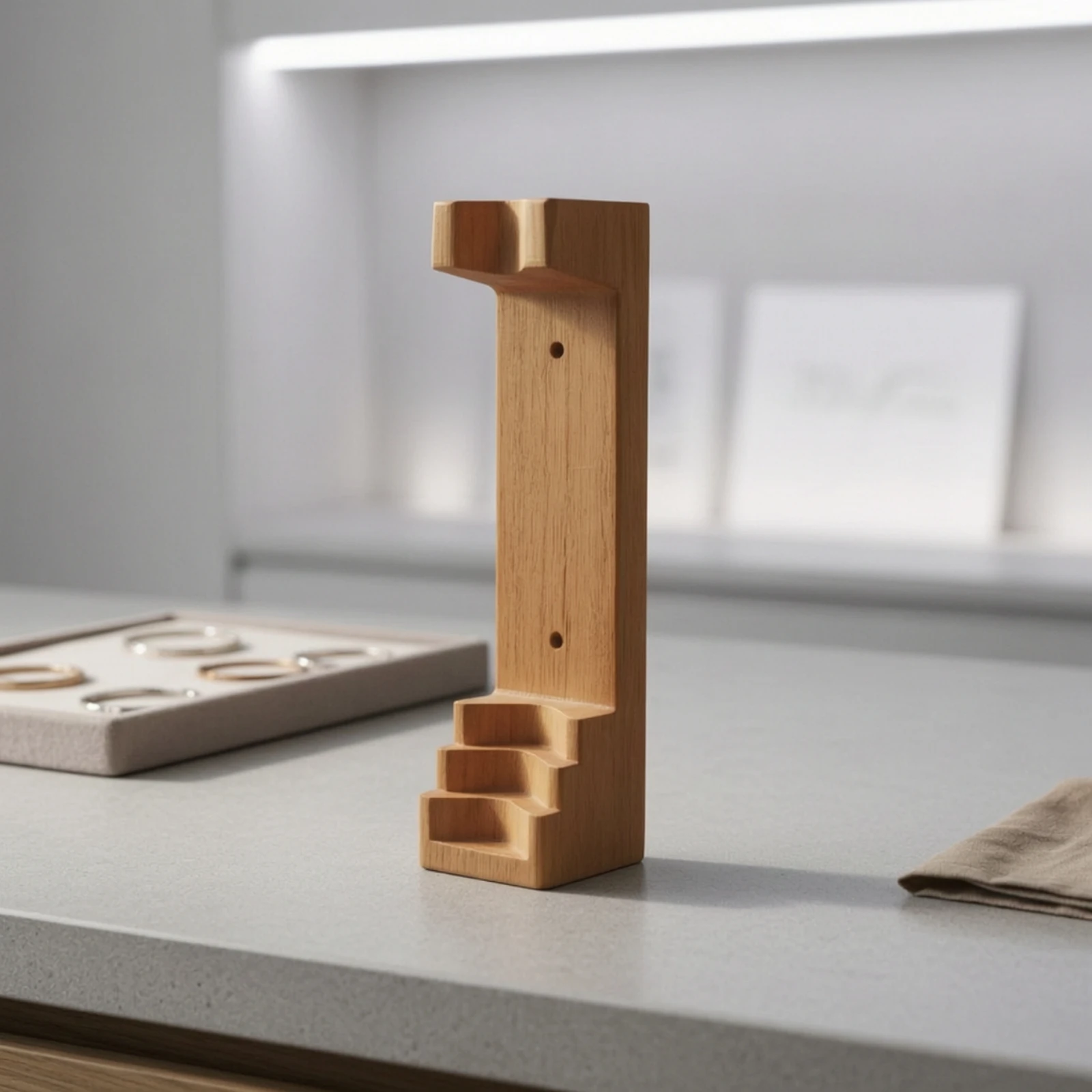 Professional Wooden Support Base Forming Rod Stand Bench Top Block for Jewelry Repair Tasks view 6
