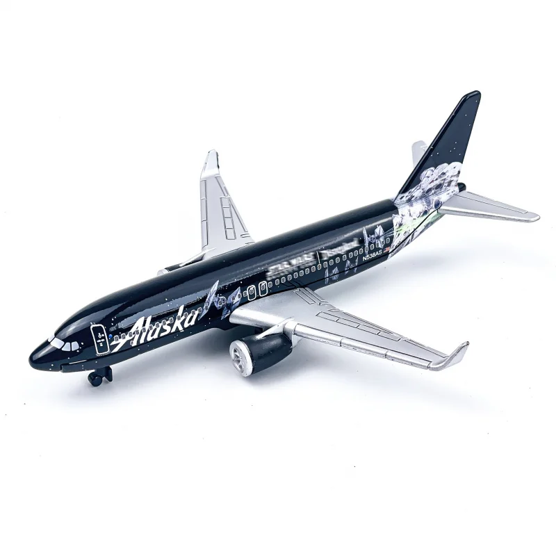 

Black Airplane Model - Detailed Metal Collectible with "Alaska" & "Northwest" Design, Weather-Resistant Desktop Decor for Aviati