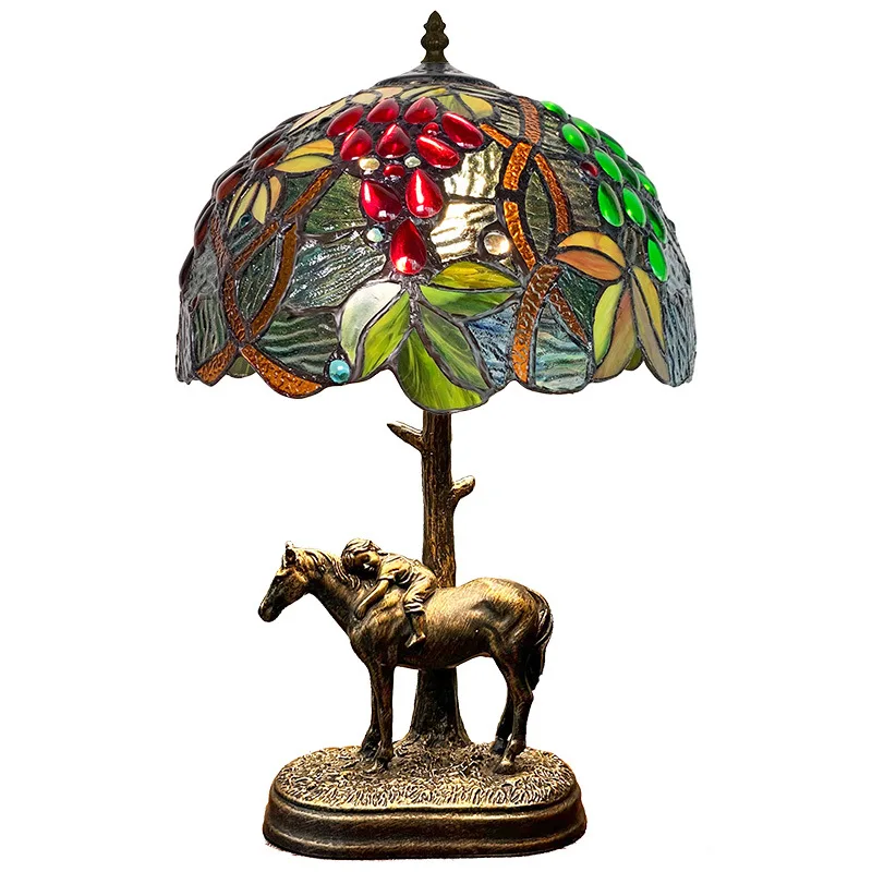 

12 inch, raisin, orchard, colored glass, art, decoration, bedroom, bedside lamp