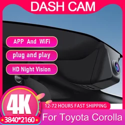 Dash Cam For Toyota Corolla Hybrid Touring Sport E210 12th Gen SE (hatchback & Sedan) Altis 2019-2025 Car DVR 4K Dashcam Camera