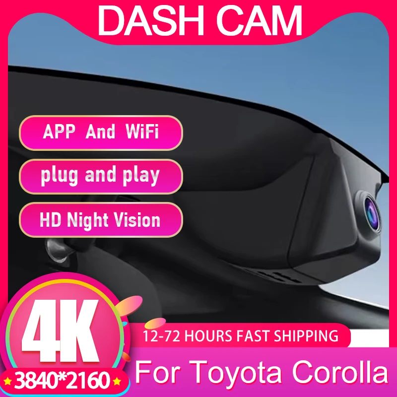 Kamera samochodowa do Toyota Corolla Hybrid Touring Sport E210 12. generacji SE (hatchback i sedan) Altis 2019-2025, rejestrator samochodowy 4K