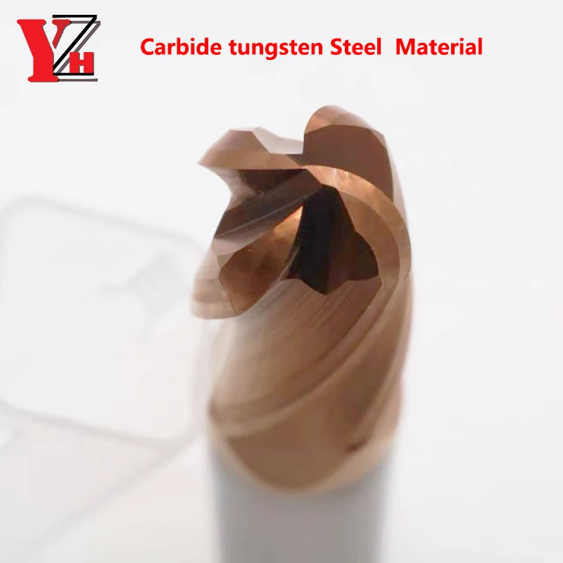 YZH сферическая концевая фреза с ЧПУ с покрытием HRC45/50/65/70 для нержавеющей стали R0.5 R1 R2 R3 R4 R5 R6 R7 R8 R9 R10