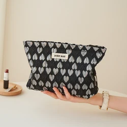 Black Love for Women Makeup Bag cosmetici di grande capacità e prodotti per la cura della pelle borsa da viaggio borsa da toilette pochette semplice