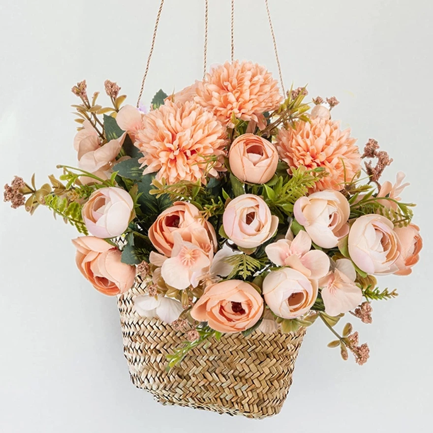 

6Pcs Artificial Flowers Hydrangea Buds Bouquets DIY Room Home Table Centrepiece Decor Festival Garland Wedding Silk Fake Plants