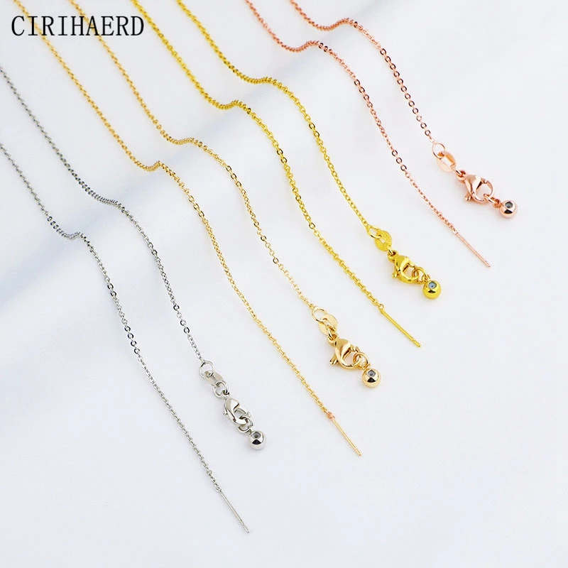 14K/18K Gold Plated O-Chain Fashion Clavicle Flat Thin Chains For Women's Necklace Jewelry Accessories Findings Chain Adjustment