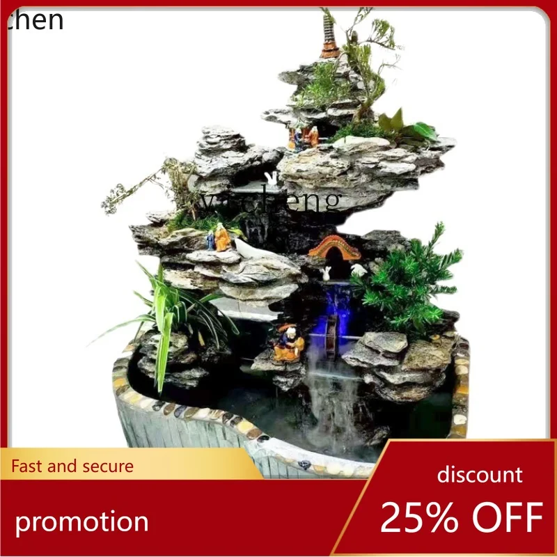 ZML large rockery flowing water fountain landscaping courtyard office inside and outside fish pond original stone balcony living