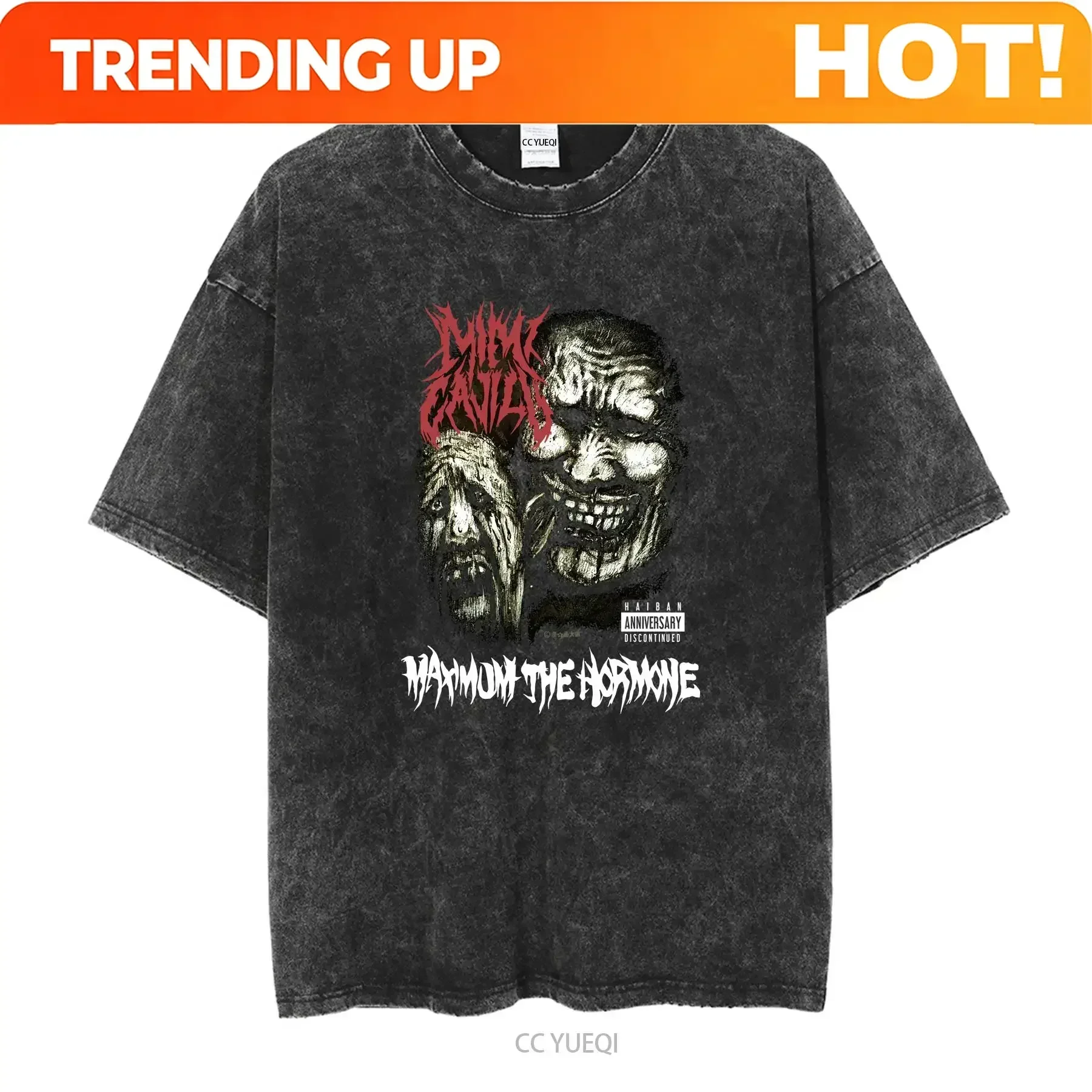 Customization Shirt 2000s Maximum The Hormone Japan Metal Band T Shirt Classic Style NH9603 Vintage Washed Versatile Breathable